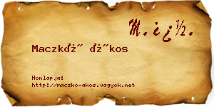 Maczkó Ákos névjegykártya